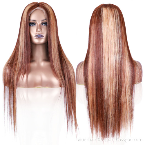 Soft Beauty Ombre Brazilian Long Blonde hd Full Virgin Cuticle Aligned for Black Women Human Hair Wigs Lace Front